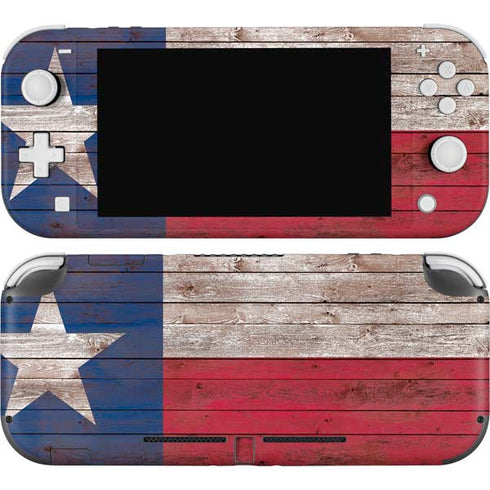Texas Flag Dark Wood Nintendo Switch Lite Skin